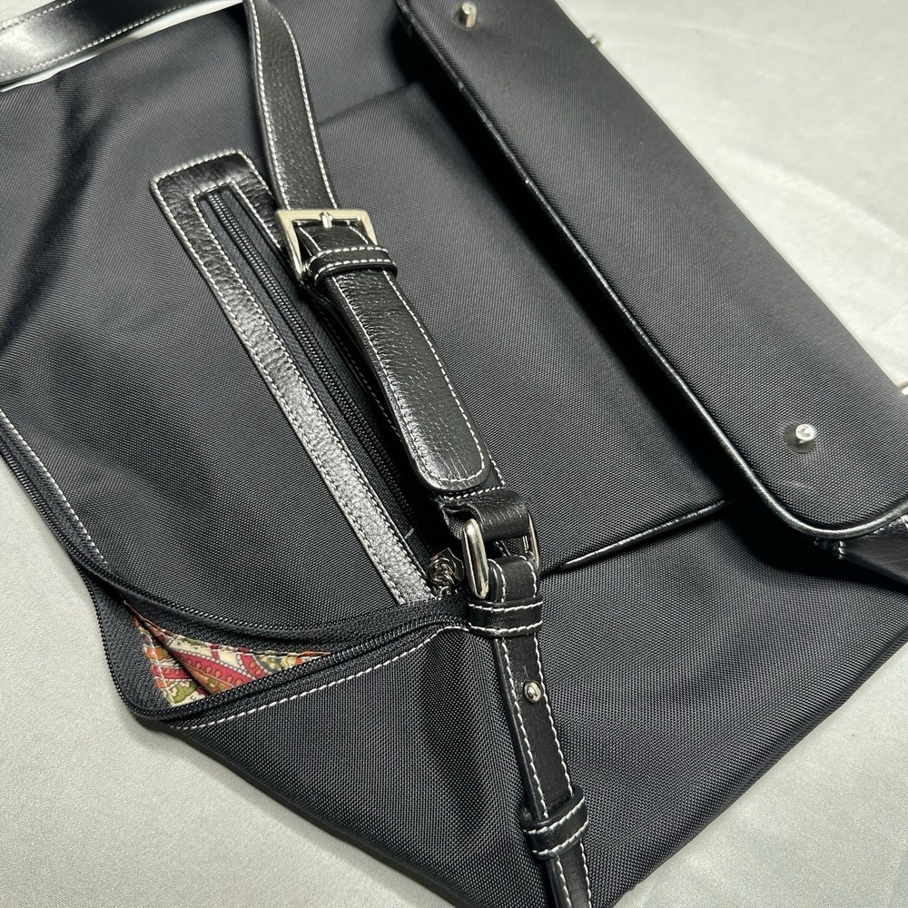 Maxx New York Black Shoulder Bag Modern Boho Mom Purse Paisley Leather Luxury